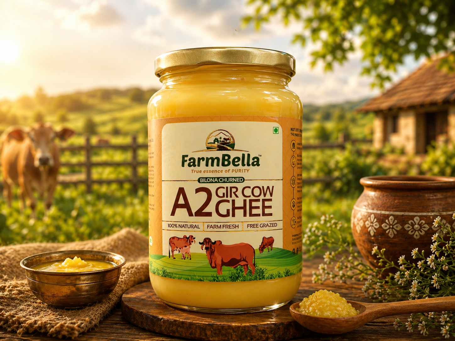 A2 Gir Cow Ghee- Made From Curd (500ml)
