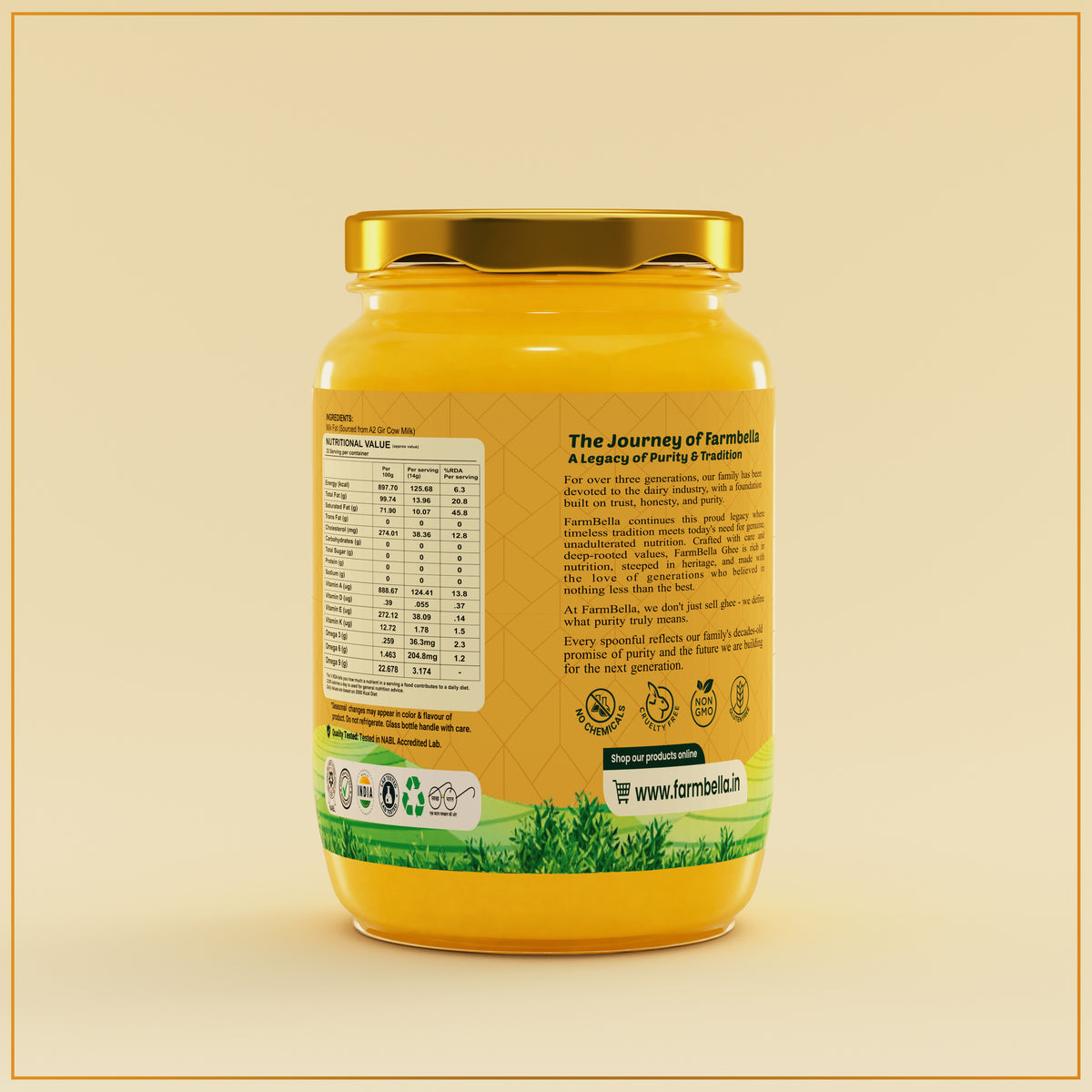 A2 Gir Cow Ghee- Made From Curd (500ml)