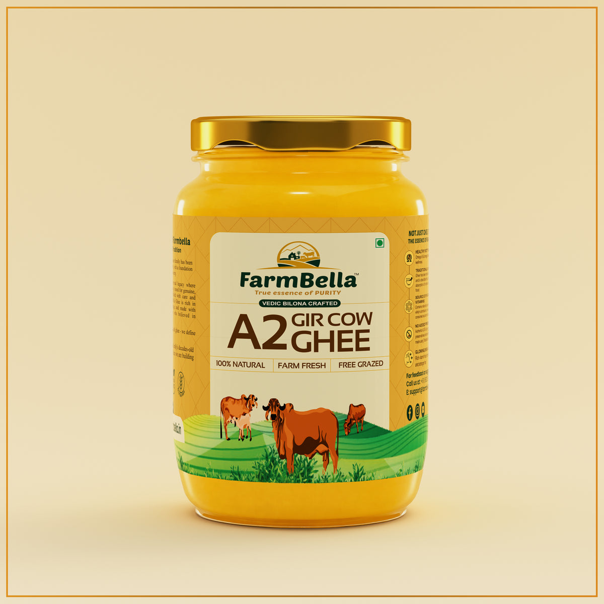 A2 Gir Cow Ghee- Made From Curd (500ml)