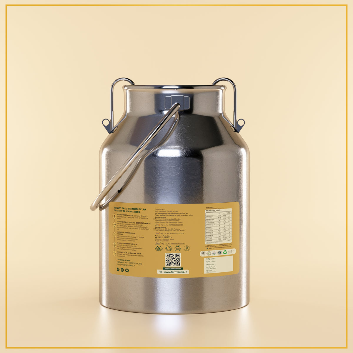 A2 Gir Cow Ghee Dolchi- Made From Curd 5Lt.