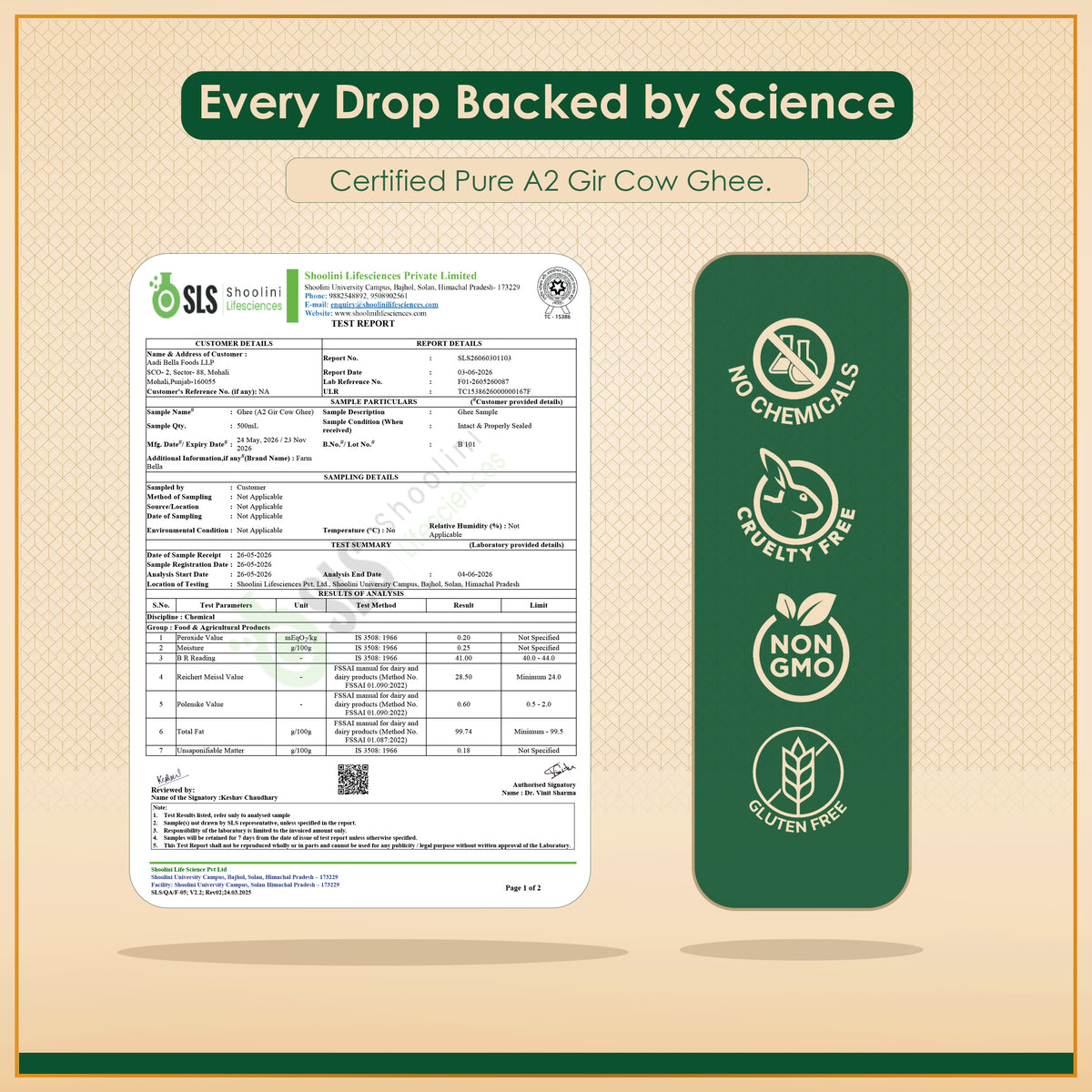 A2 Gir Cow Ghee Dolchi- Made From Curd 2.5Lt.