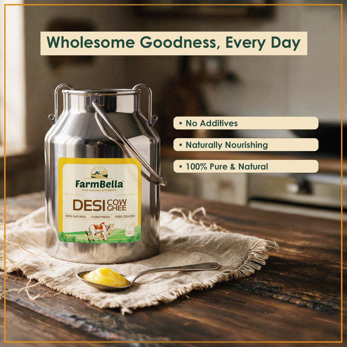 Desi Cow Ghee Dolchi - 2.5Lt.